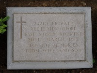 Struma Military Cemetery - Oxford, Archibald